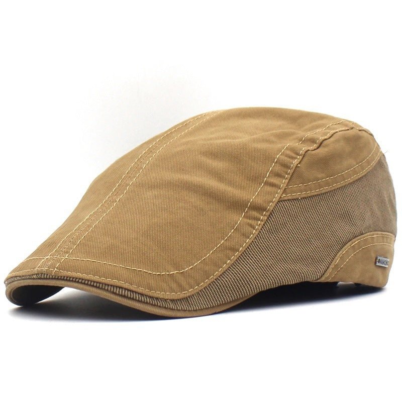 Exclusive Cotton Beret Outdoor Sun Hat — Green — Size M — Back View