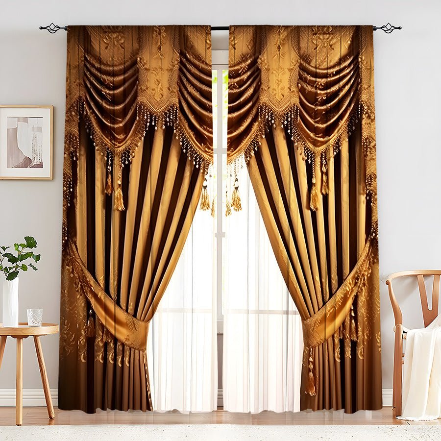 Exclusive Creative Home European Flower Character Curtains — Style1 — Size 75X166CM — Lifestyle View