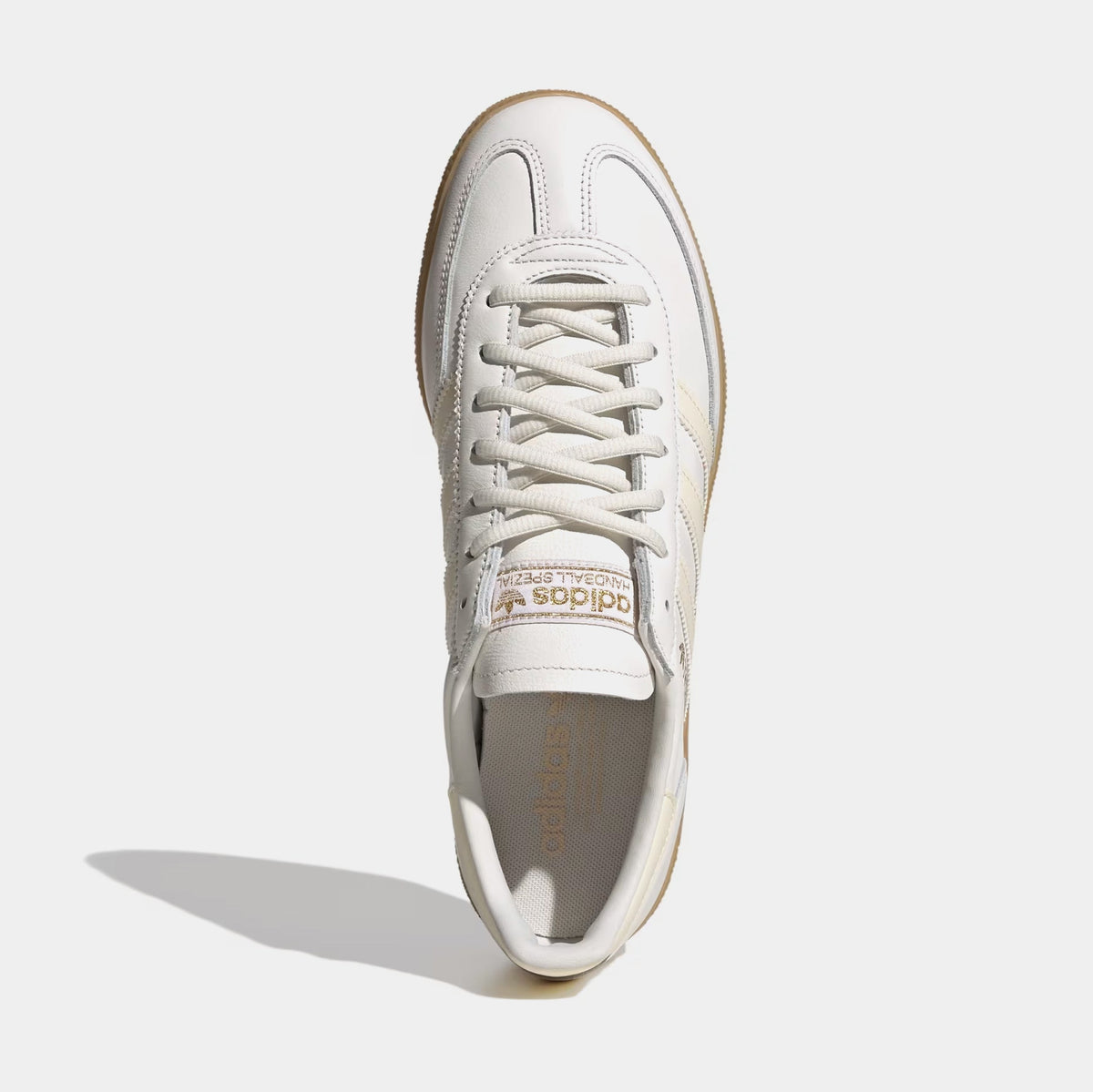 Exclusive Handball Spezial Mens Lifestyle Shoes (Core White/Wonder White/Gum) — 4 — Side View