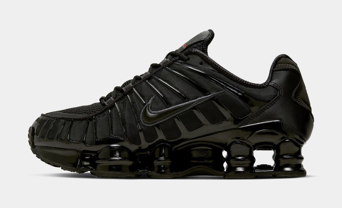 Exclusive Shox TL Mens Running Shoes (Black/Metallic Hematite/Max Orange/Black) — 6 — Back View