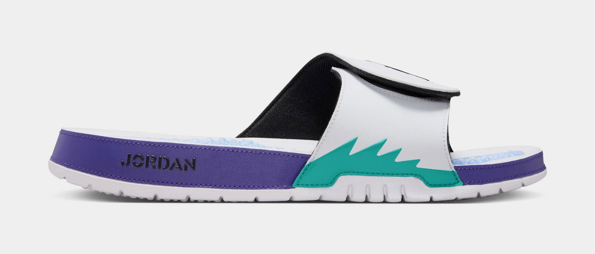 Exclusive Hydro 5 Retro Slides Mens Sandals (White/New Emerald/Grape Ice/Black) — 8 — Front View