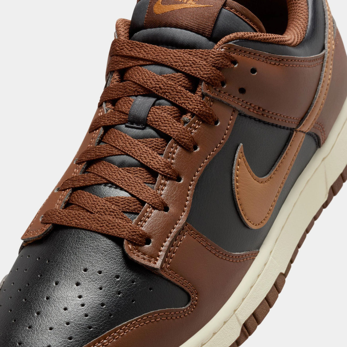 Exclusive Dunk Low Mens Lifestyle Shoes (Black/British Tan/Cacao Wow) — 4 — Detail View