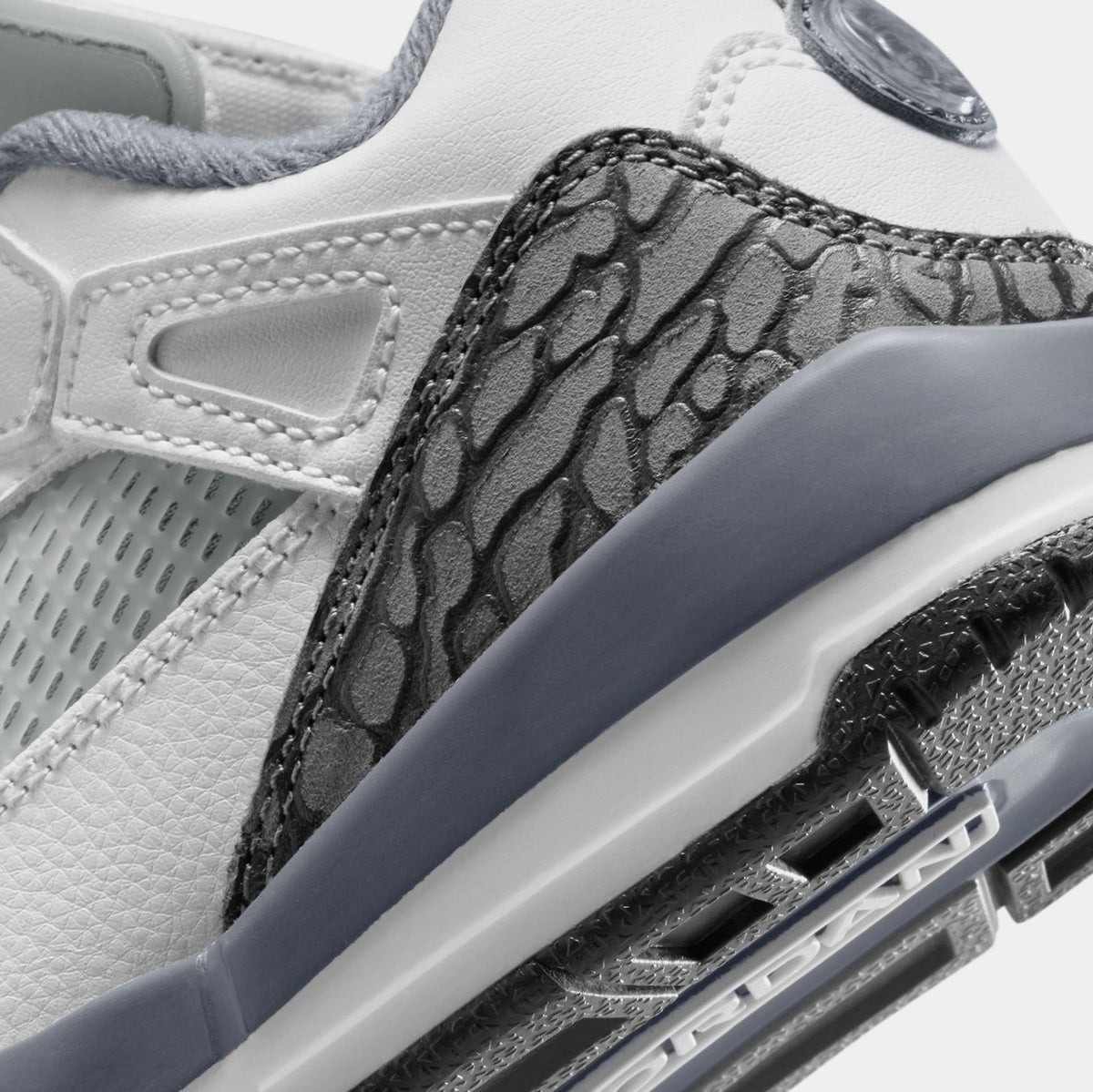 Exclusive Spizike Low Preschool Lifestyle Shoes (White/Anthracite/Wolf Grey/Cool Grey) — 10.5C — Back View