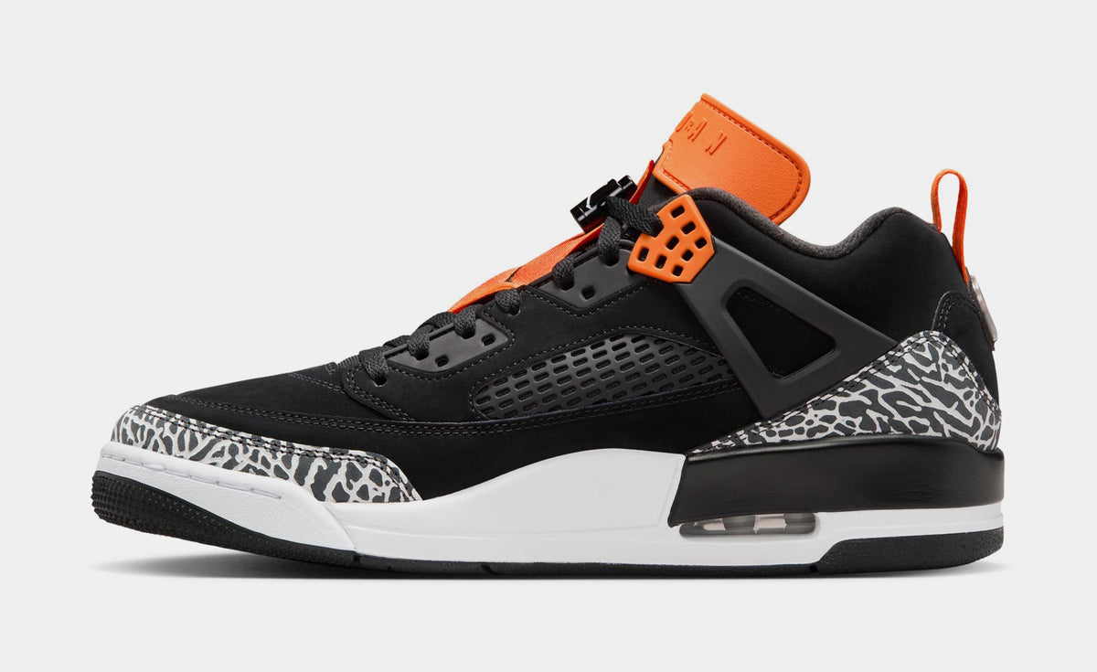 Exclusive Spizike Low Mens Basketball Shoes (Black/Starfish/White) — 7 — Back View