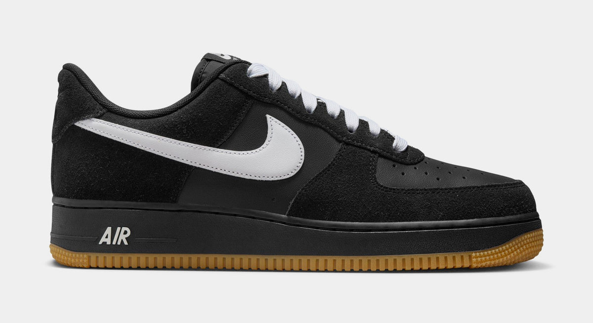 Exclusive Air Force 1 '07 LV8 Mens Lifestyle Shoes (Black/Gum Light Brown/White) — 6 — Front View