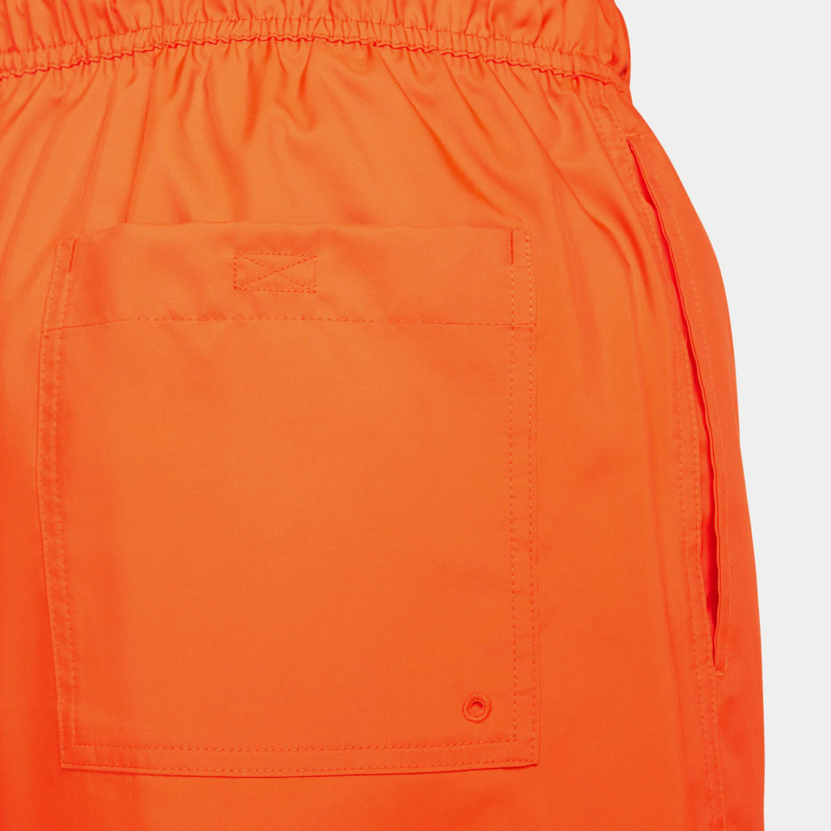 Exclusive Club Woven Flow Mens Shorts (Safety Orange/White) — S — Side View