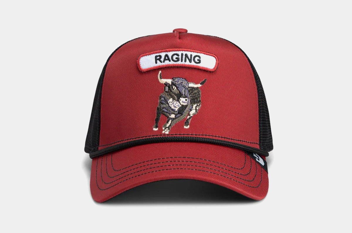 Exclusive GB2 Raging Bull Trucker Mens Hat (Red/Black) — OS — Front View
