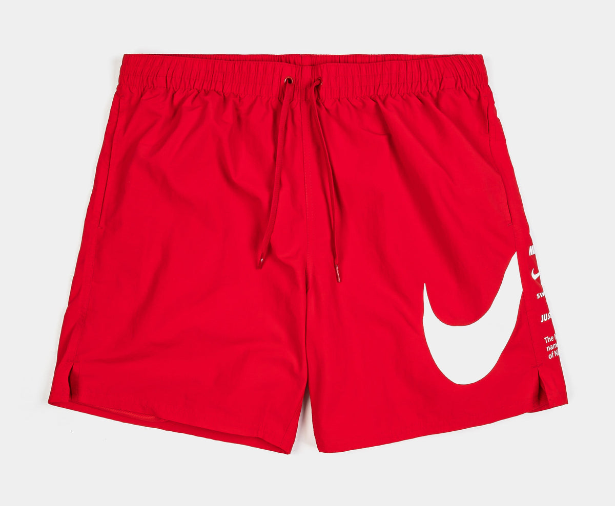 Exclusive Swim Breaker Fully Lined Volley 7" Mens Shorts (Red/White) — S — Front View