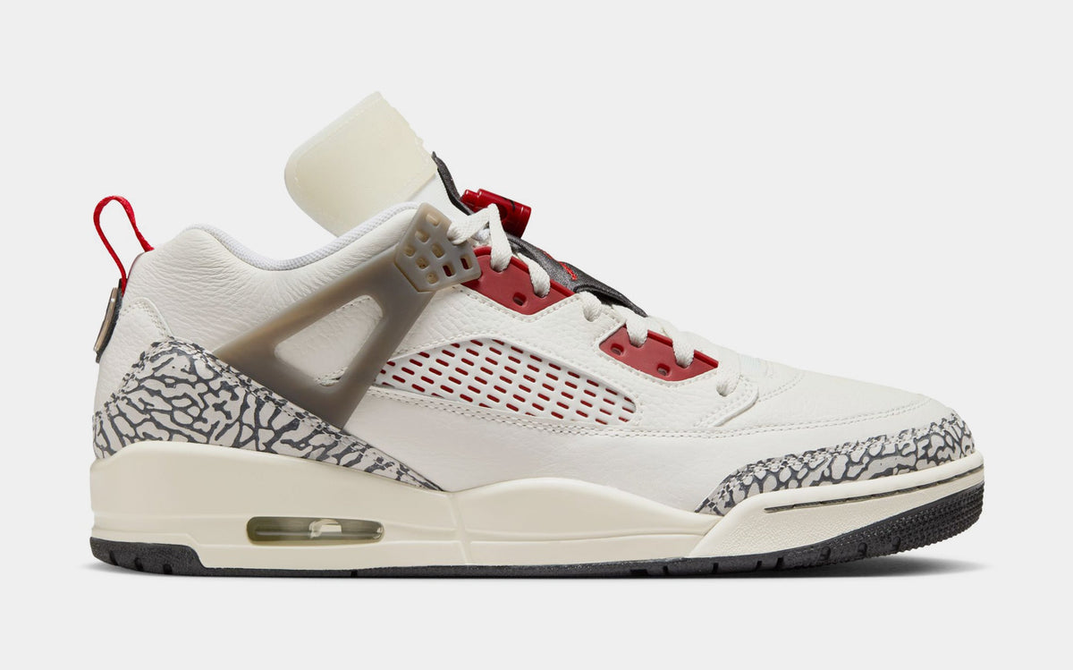 Exclusive Spizike Low Mens Basketball Shoes (Sail/Anthracite/Coconut Milk/Varsity Red) — 8 — Front View