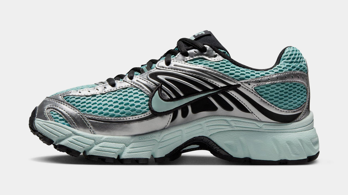 Exclusive Air Max Moto Womens Running Shoes (Cannon/Black/Metallic Silver/Green Haze) — 5 — Back View