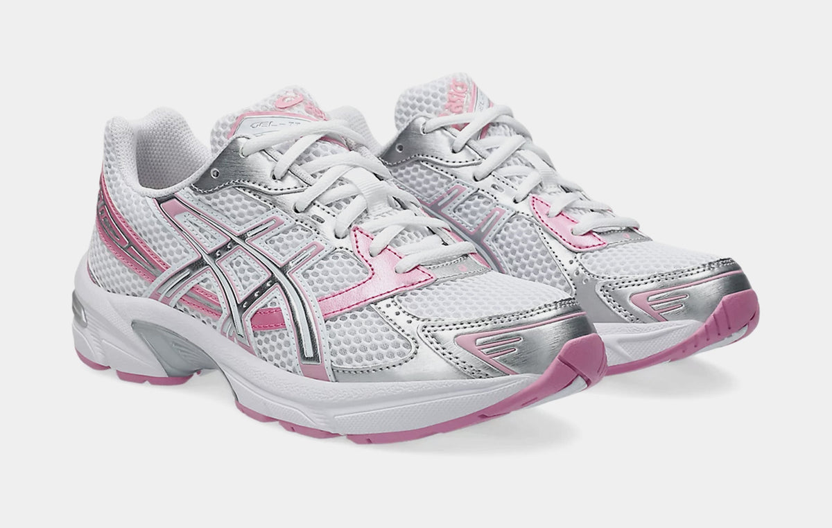 Exclusive Gel 1130 Womens Running Shoes (White/Pure Silver/Pink) — 5 — Back View