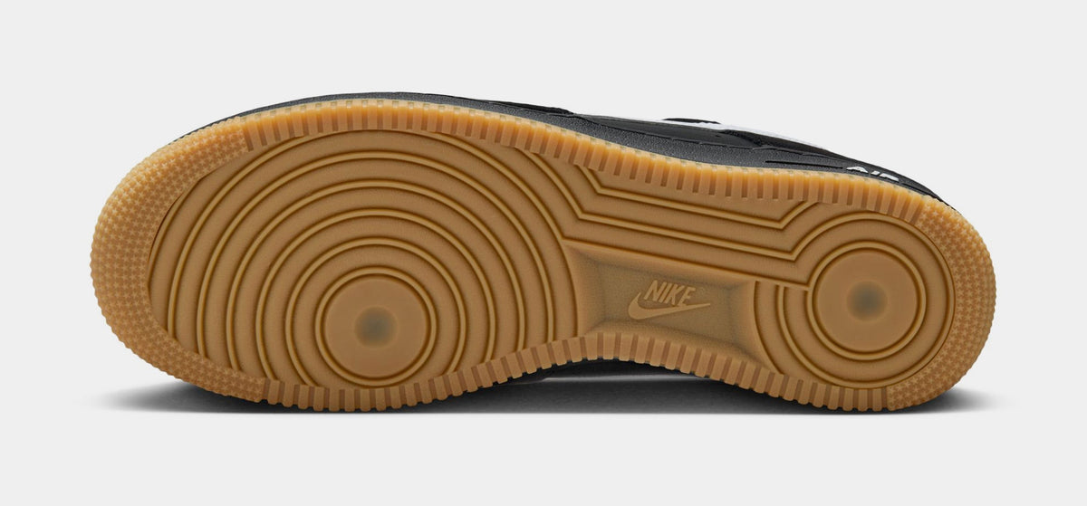 Exclusive Air Force 1 '07 LV8 Mens Lifestyle Shoes (Black/Gum Light Brown/White) — 6 — Top View