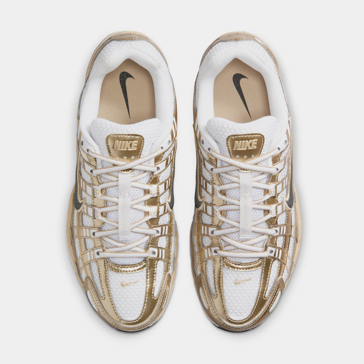 Exclusive P-6000 Womens Running Shoes (White/Grain/Metallic Gold Grain/Black) — 5 — Side View