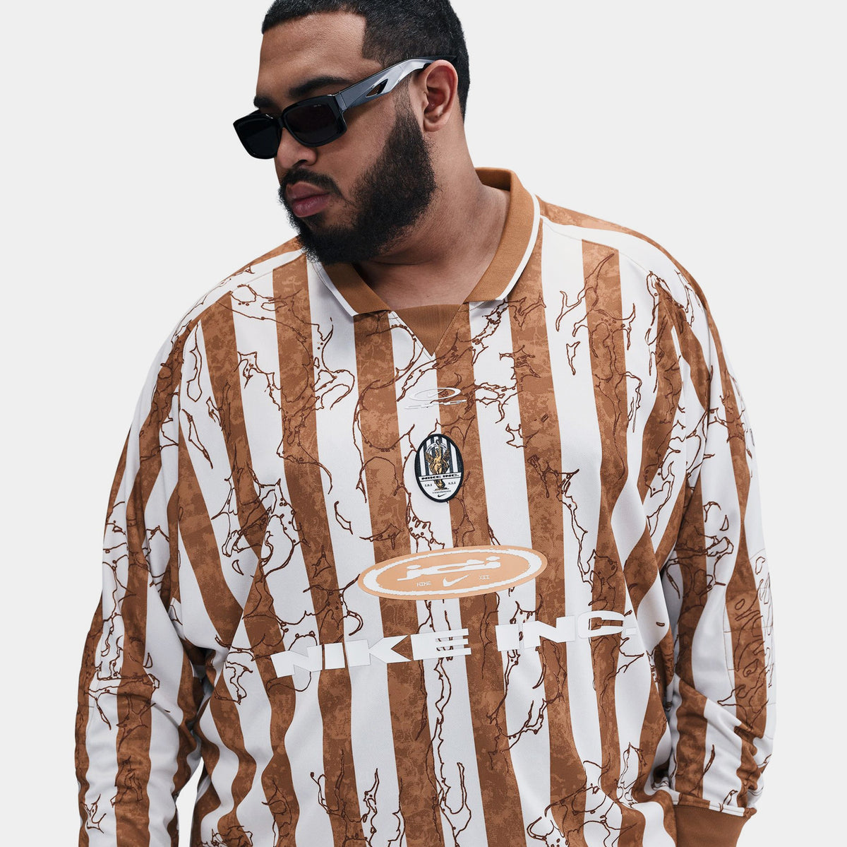 Exclusive Air VCTRY Long Sleeve Mens Jersey (Light British Tan/Phantom/Copper Moon) — S — Top View