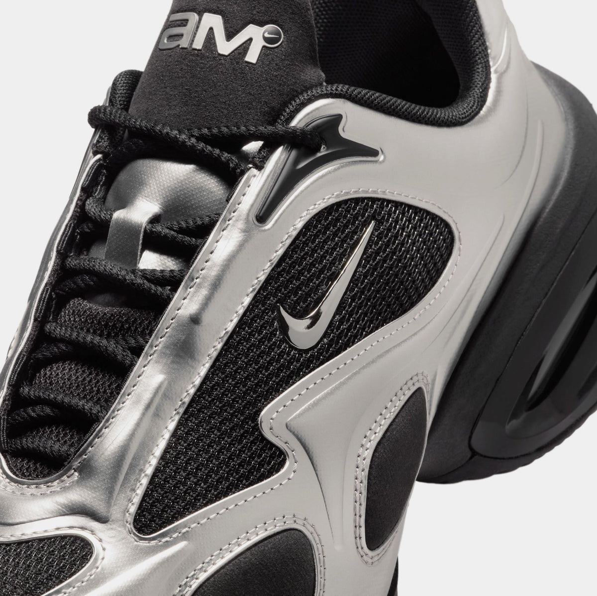 Exclusive Air Max Muse Womens Running Shoes (Black/Metallic Silver) — 5 — Detail View
