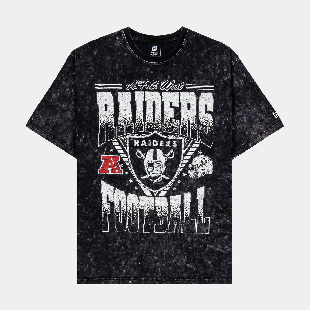 Exclusive Las Vegas Raiders Mens Short Sleeve Shirt (Black/Grey) — S — Front View