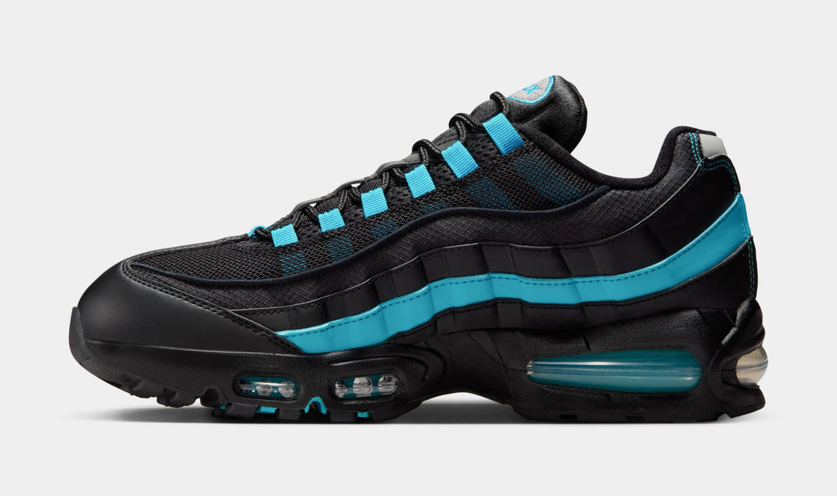 Exclusive Air Max 95 OG Mens Running Shoes (Black/Baltic Blue/Black/Pearl Grey) — 4 — Back View