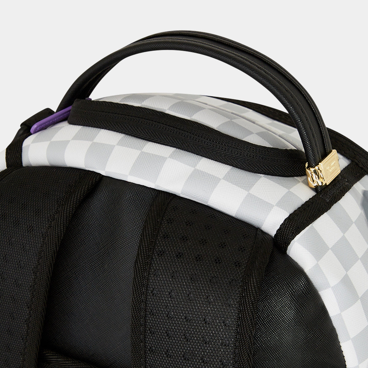 Exclusive One Piece Gear 5 Luffy Checkered Smash Mens Backpack (White/Grey) — OS — Detail View