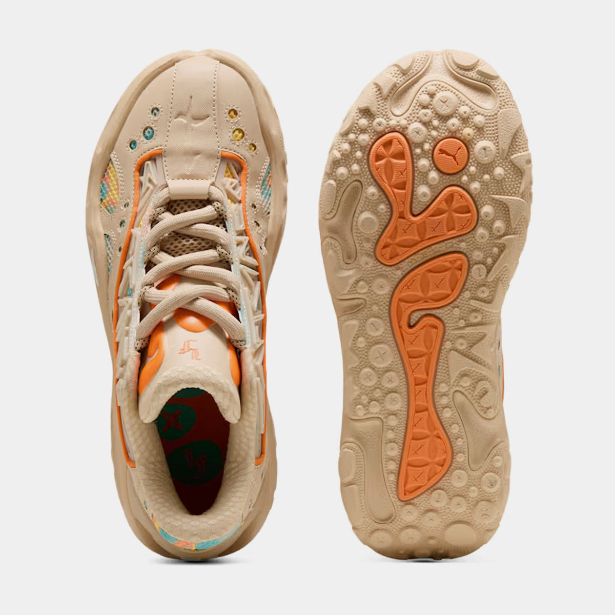 Exclusive LaFrance RNR Mens Lifestyle Shoes (Light Sand/Orange Glo/Aquatic) — 4 — Side View