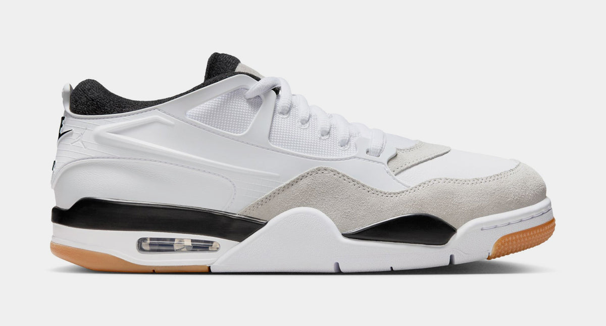 Exclusive Air Jordan 4 RM Mens Lifestyle Shoes (White/Black/Gum) — 7 — Front View