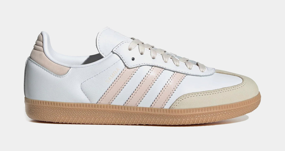 Exclusive Samba OG Womens Lifestyle Shoes (White/Pink/Gum) — 5 — Front View