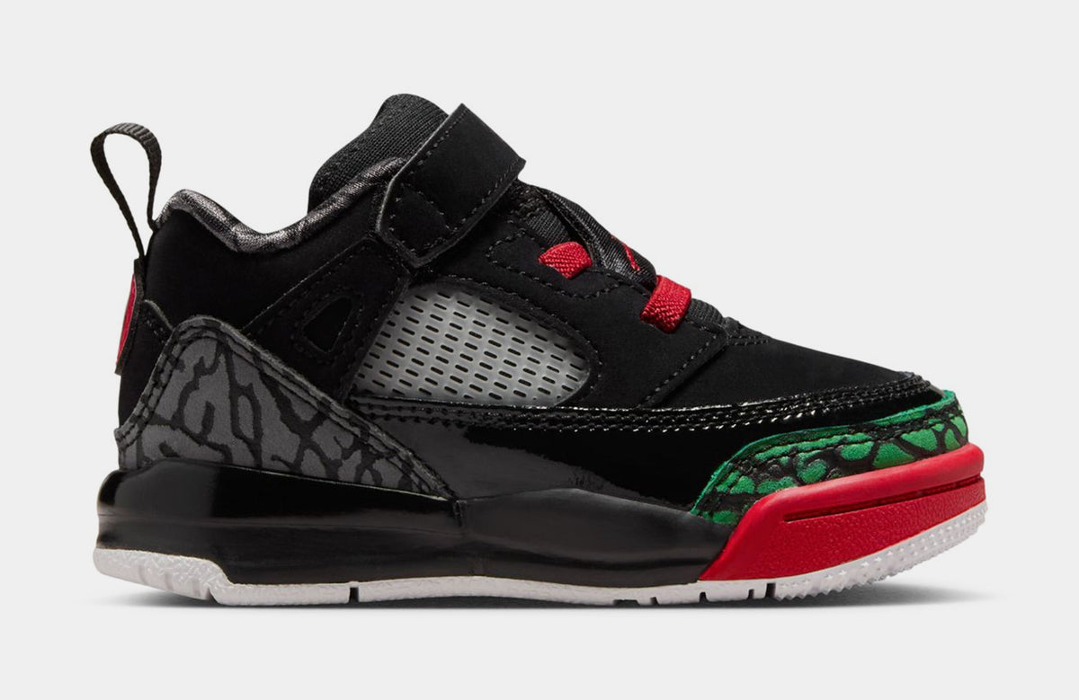 Exclusive Spizike Low Infant Toddler Lifestyle Shoes (Black/Vasity Red/Classic Green/White) — 2C — Front View