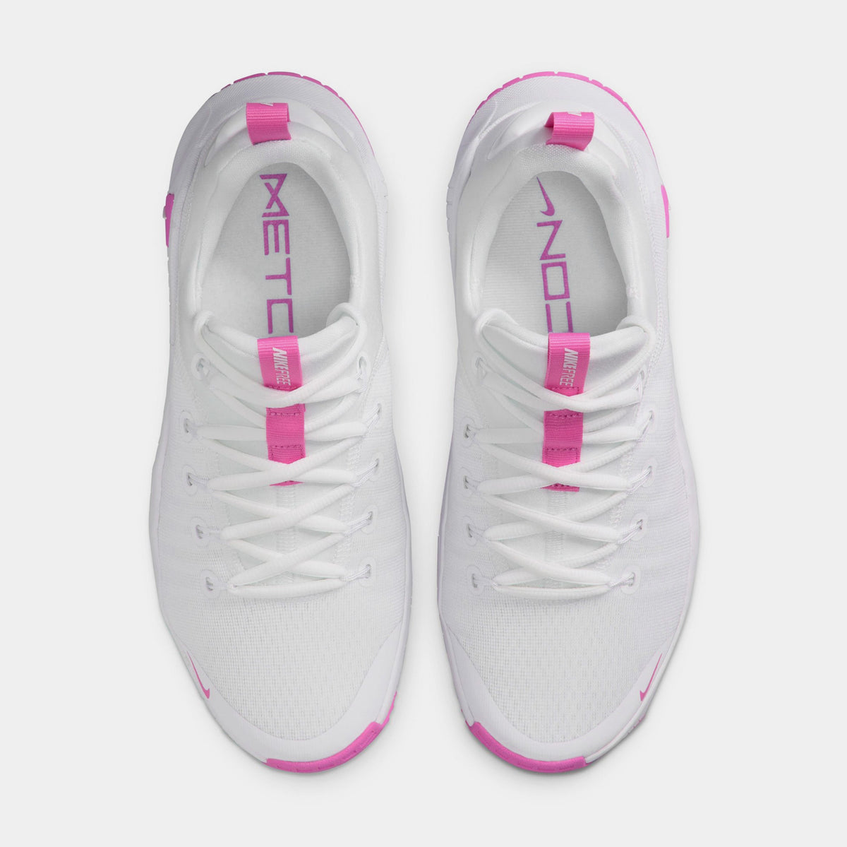 Exclusive Free Metcon 6 Womens Running Shoes (White/Playful Pink) — 5 — Side View