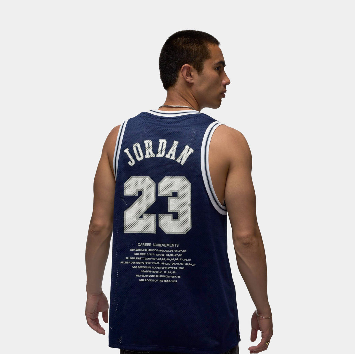 Exclusive Essentials Summer 23 Mens Jersey (Midnight Navy/White) — XS — Side View