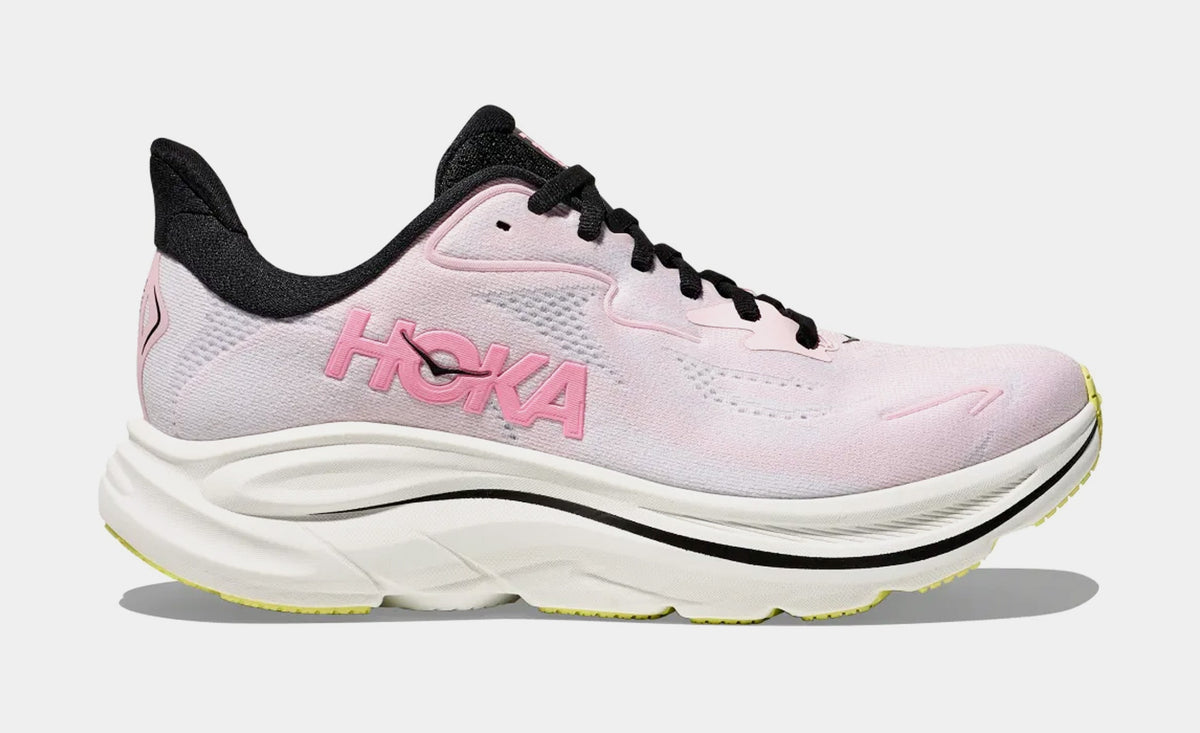 Exclusive Clifton 10 Womens Running Shoes (Pink/White) — 5 — Front View