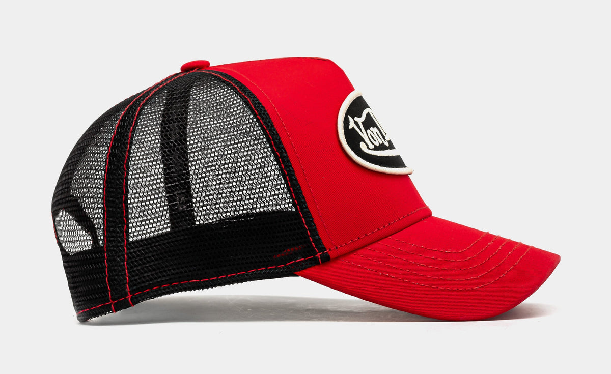 Exclusive Staple Trucker Mens Hat (Red/Black) — OS — Side View