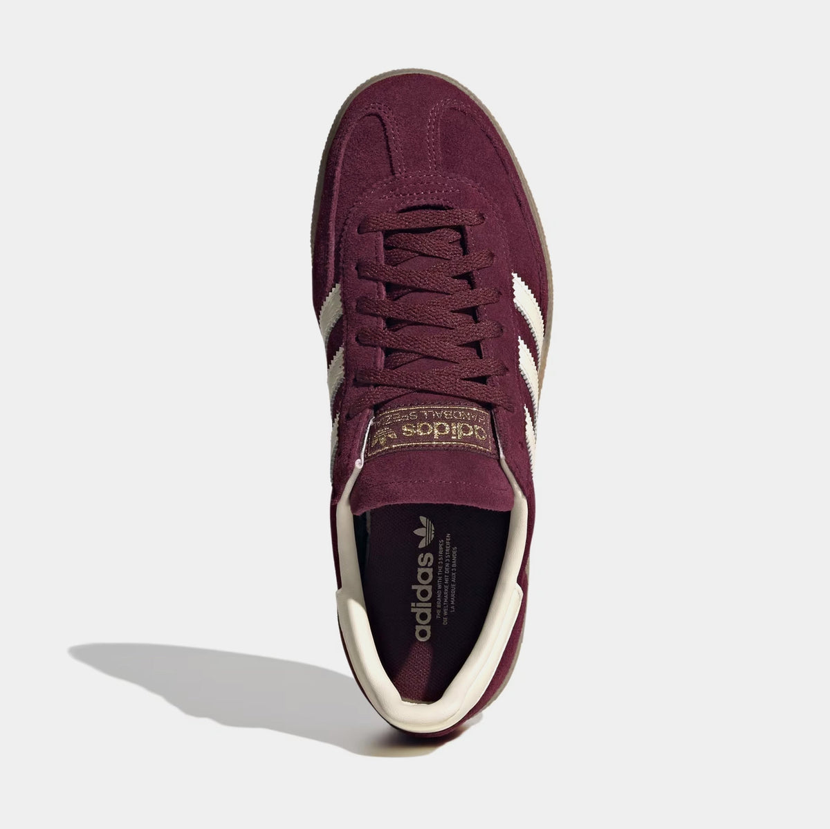 Exclusive Handball Spezial Womens Lifestyle Shoes (Maroon/Cream White/Gold Metallic) — 5 — Side View