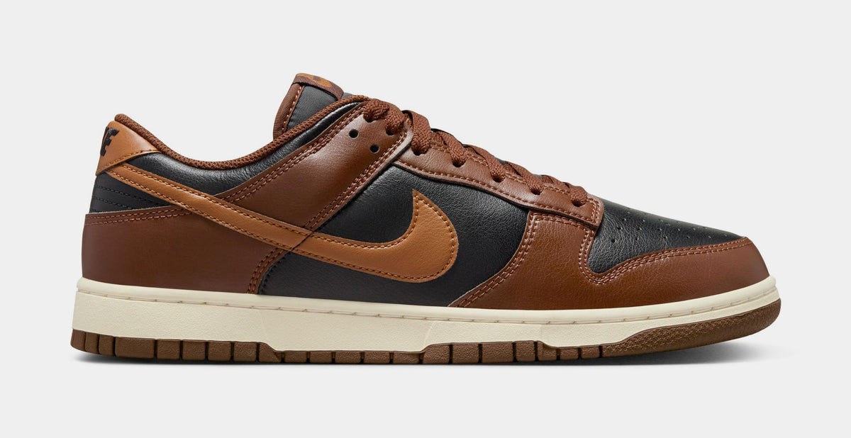 Exclusive Dunk Low Mens Lifestyle Shoes (Black/British Tan/Cacao Wow) — 4 — Front View