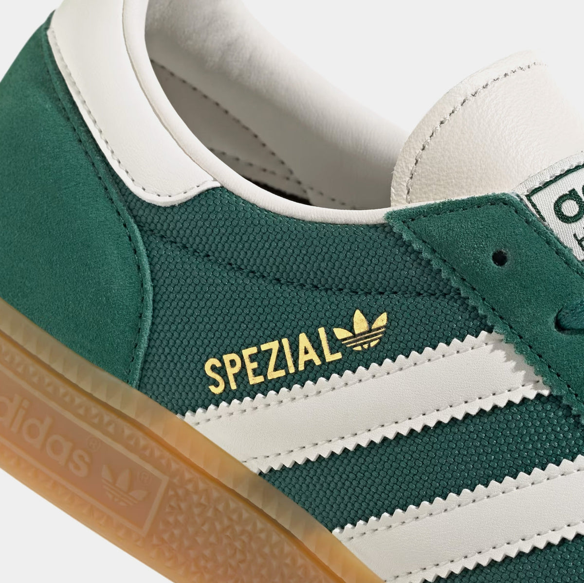 Exclusive Handball Spezial Mens Lifestyle Shoes (Collegiate Green/Cloud White/Chalk White) Final Sale — 4 — Back View
