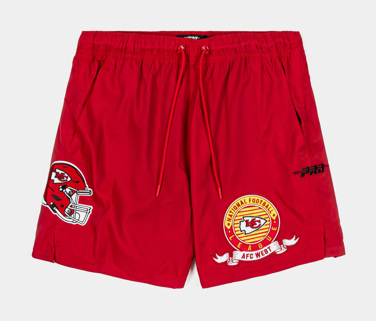 Exclusive Kansas City Chiefs Woven Mens Shorts (Red/White) — S — Front View