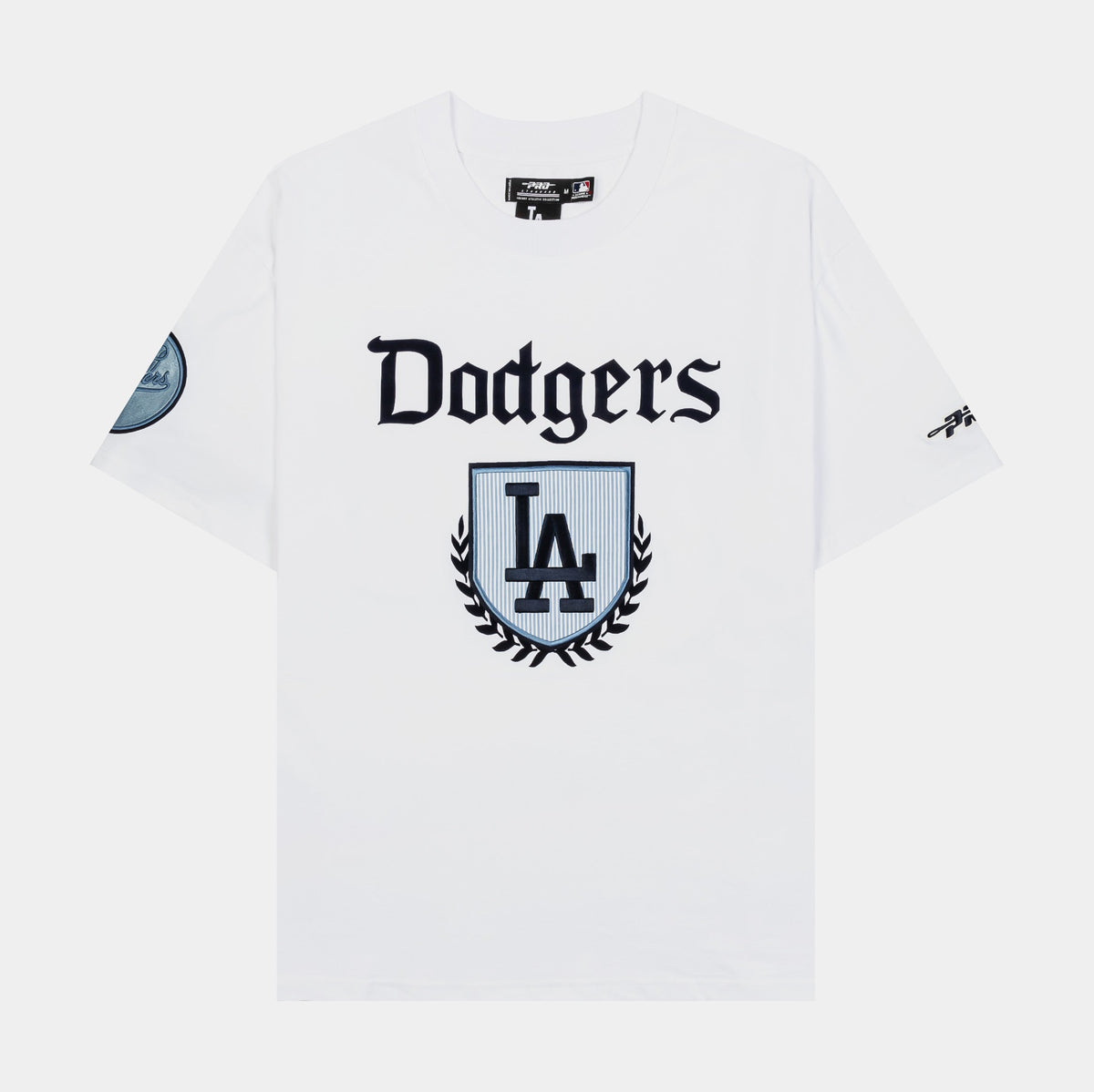 Exclusive Los Angeles Dodgers Country Club Mens Short Sleeve Shirt (White/Blue) — S — Front View