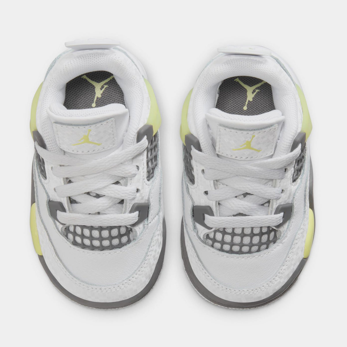 Exclusive Air Jordan 4 Retro Light Lemon Twist Infant Toddler Lifestyle Shoes (White/Light Lemon Twist/Light Graphite) — 2C — Side View