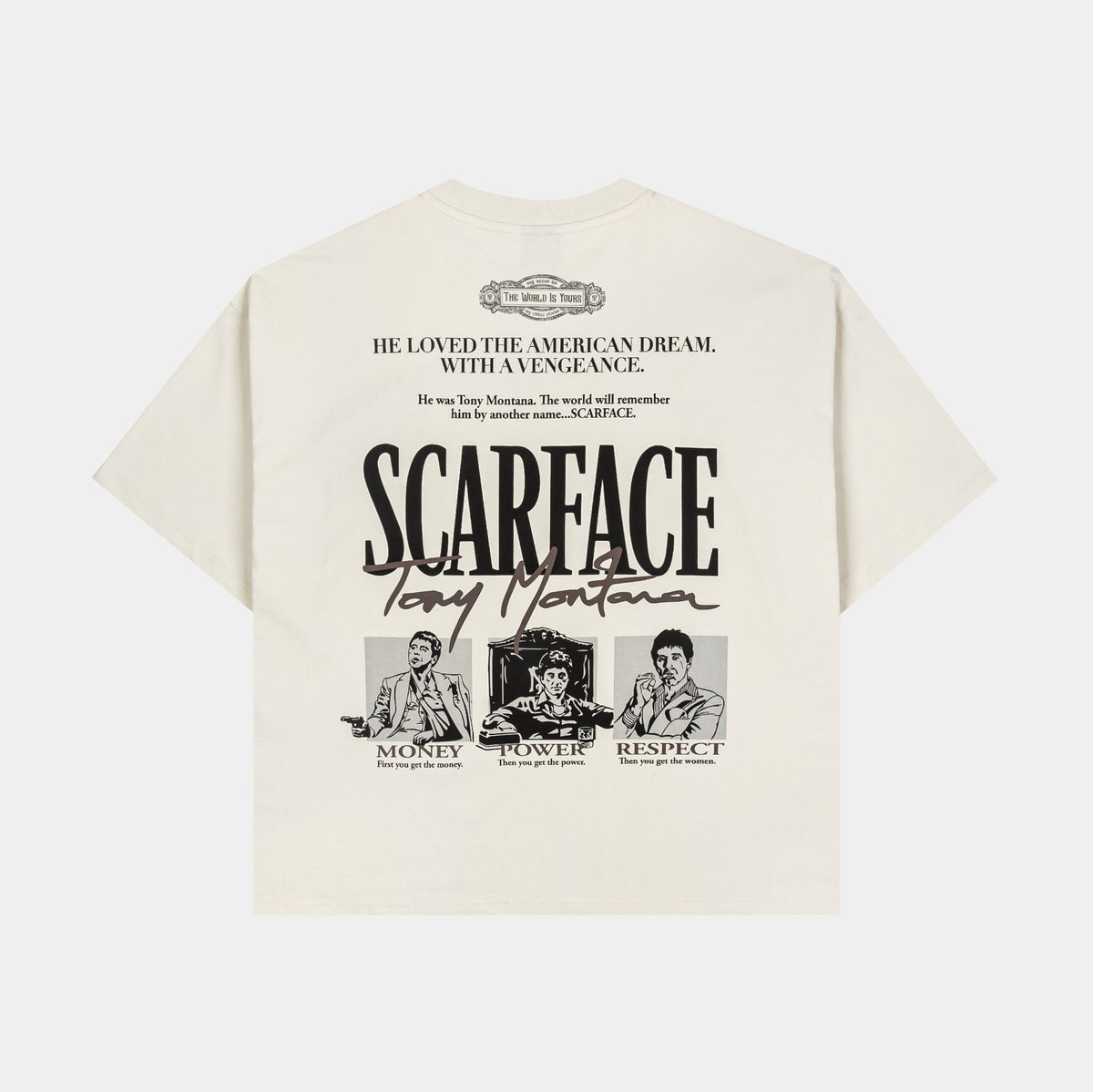 Exclusive SP x Scarface Vengeance Light Mens Short Sleeve Shirt (Beige/Taupe) — S — Side View