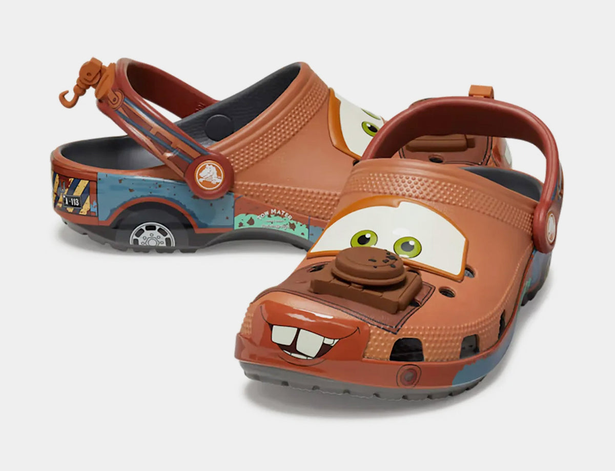 Exclusive Disney Cars Mater Classic Clog Mens Sandals (Brown/White) Free Shipping — 3 — Back View