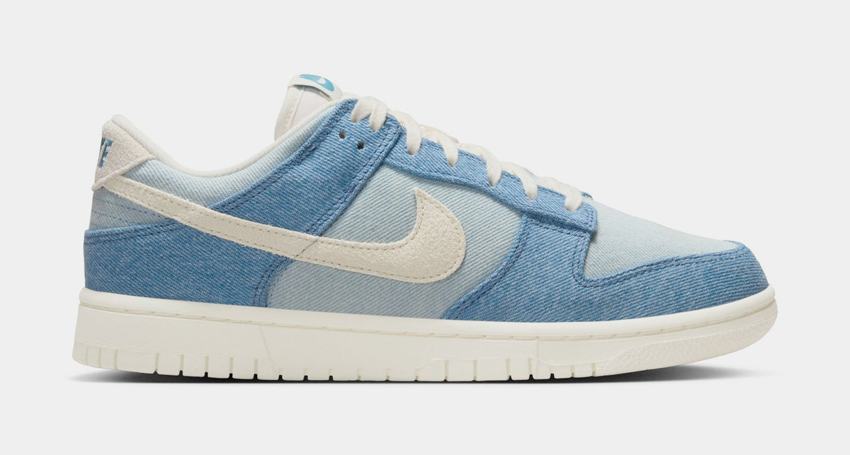 Exclusive Dunk Low Womens Lifestyle Shoes (Smokey Blue/Pale Ivory/Denim Turquoise/Ochre) — 5 — Front View
