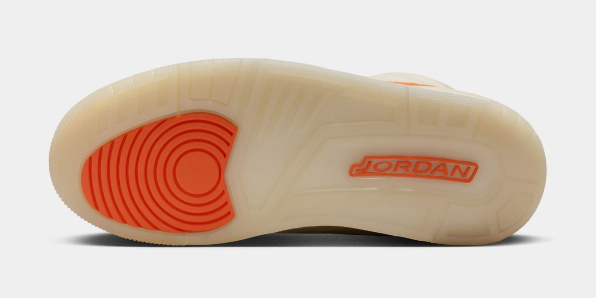 Exclusive Air Jordan 3 Retro Starfish Womens Lifestyle Shoes (Fossil/Starfish/Sail) — 5 — Top View