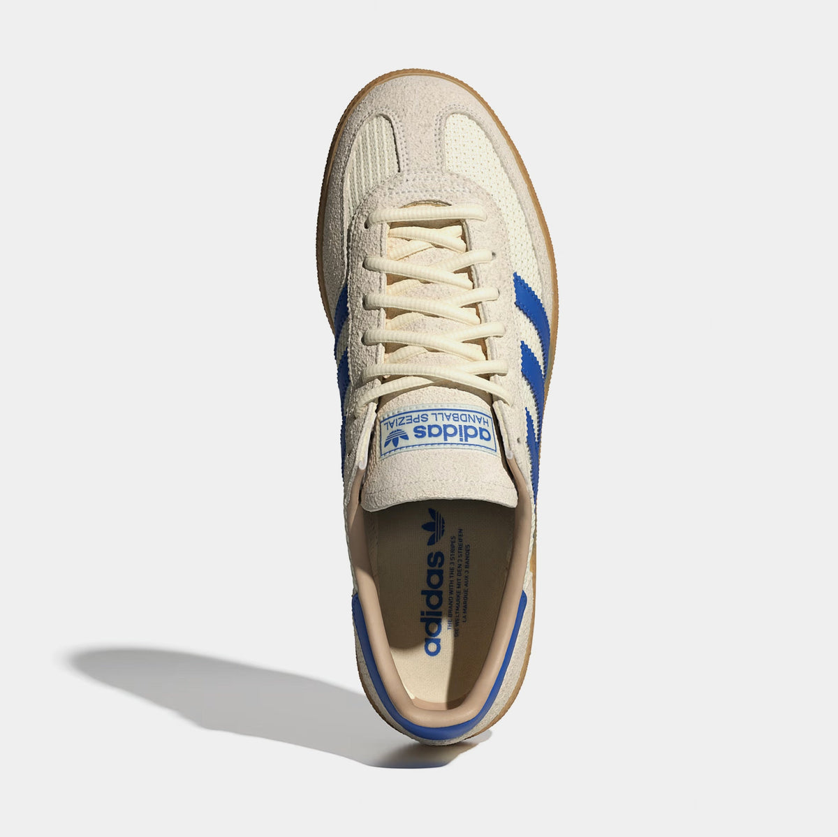 Exclusive Handball Spezial Mens Lifestyle Shoes (Cream White/Blue/Warm Sandstone) — 4 — Side View