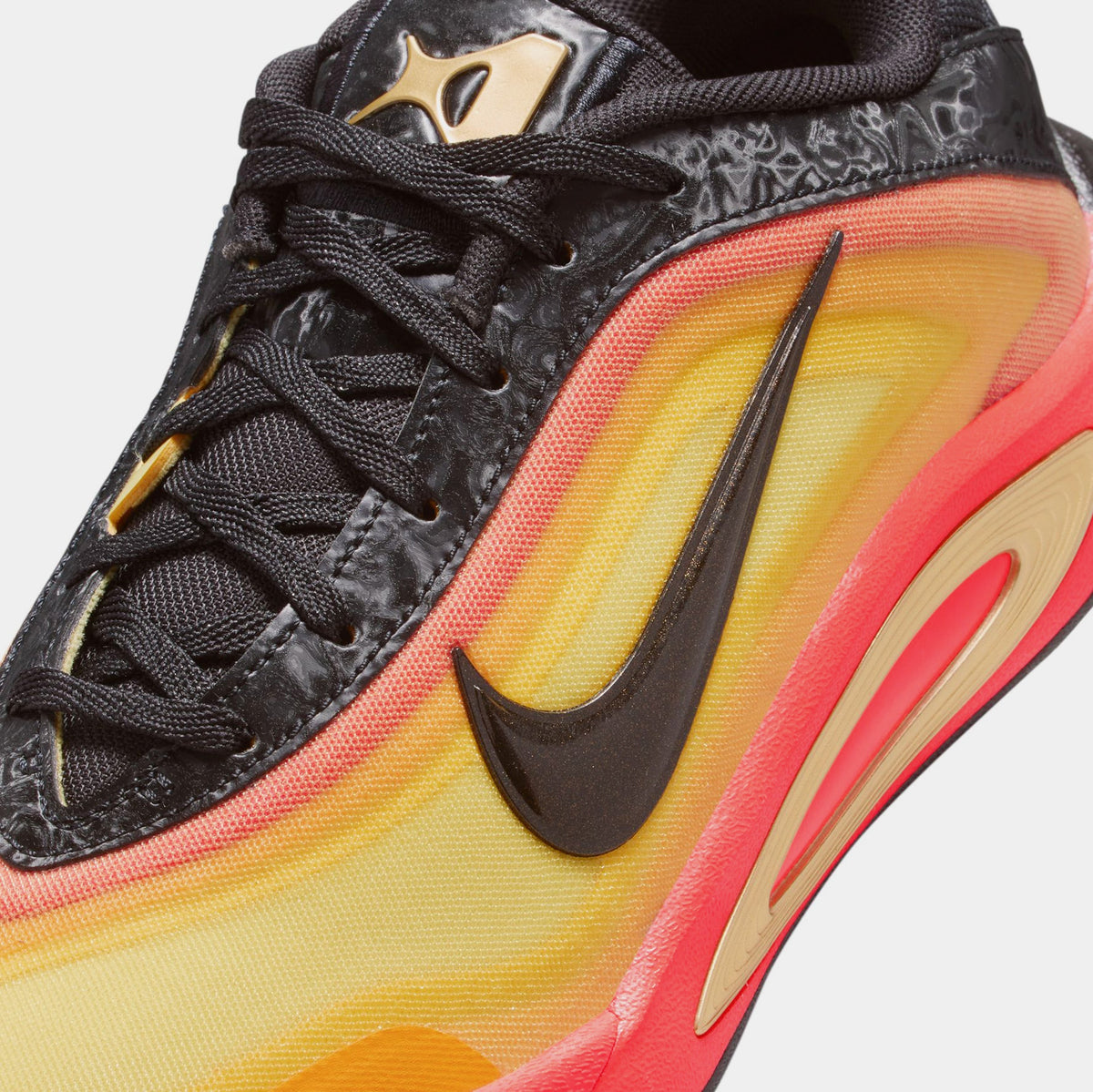 Exclusive A One ASW Grade School Lifestyle Shoes (Black/Metallic Gold/Bright Crimson) — 3Y — Detail View
