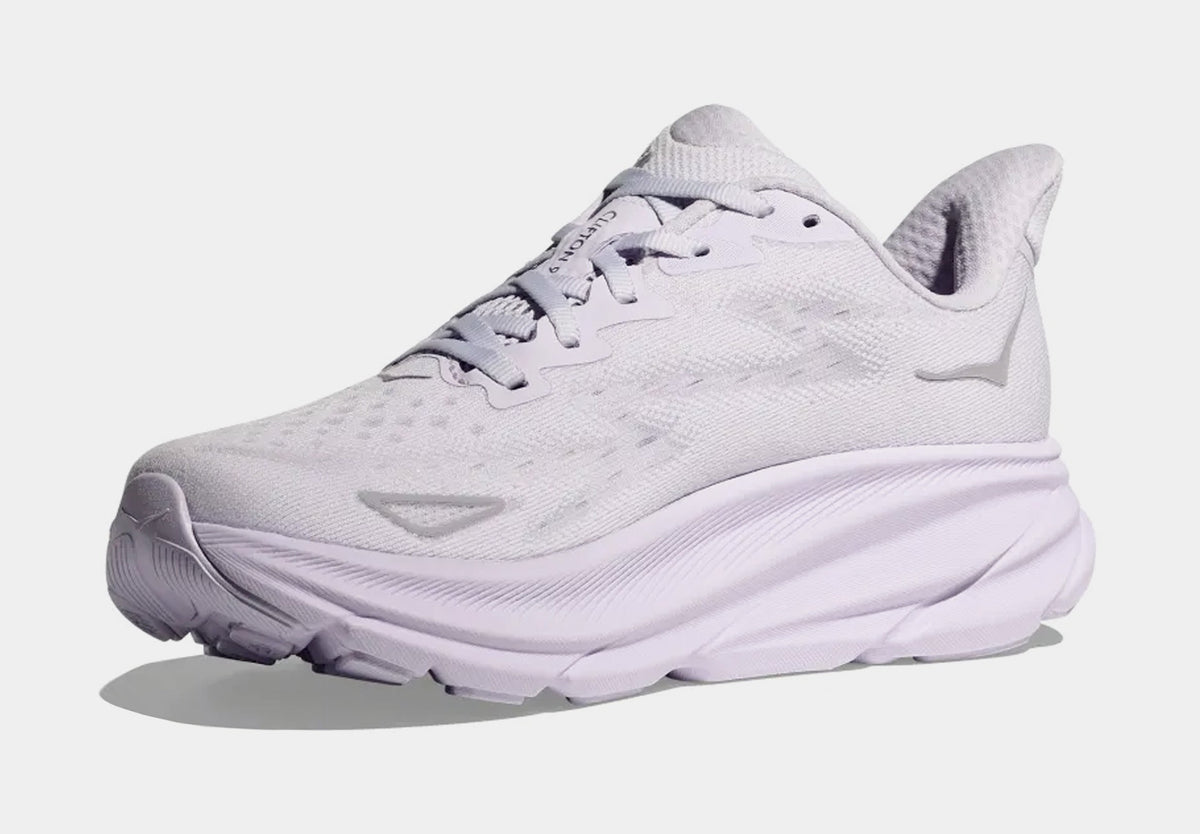 Exclusive Clifton 9 Womens Running Shoes (Starlight Glow) — 5 — Back View