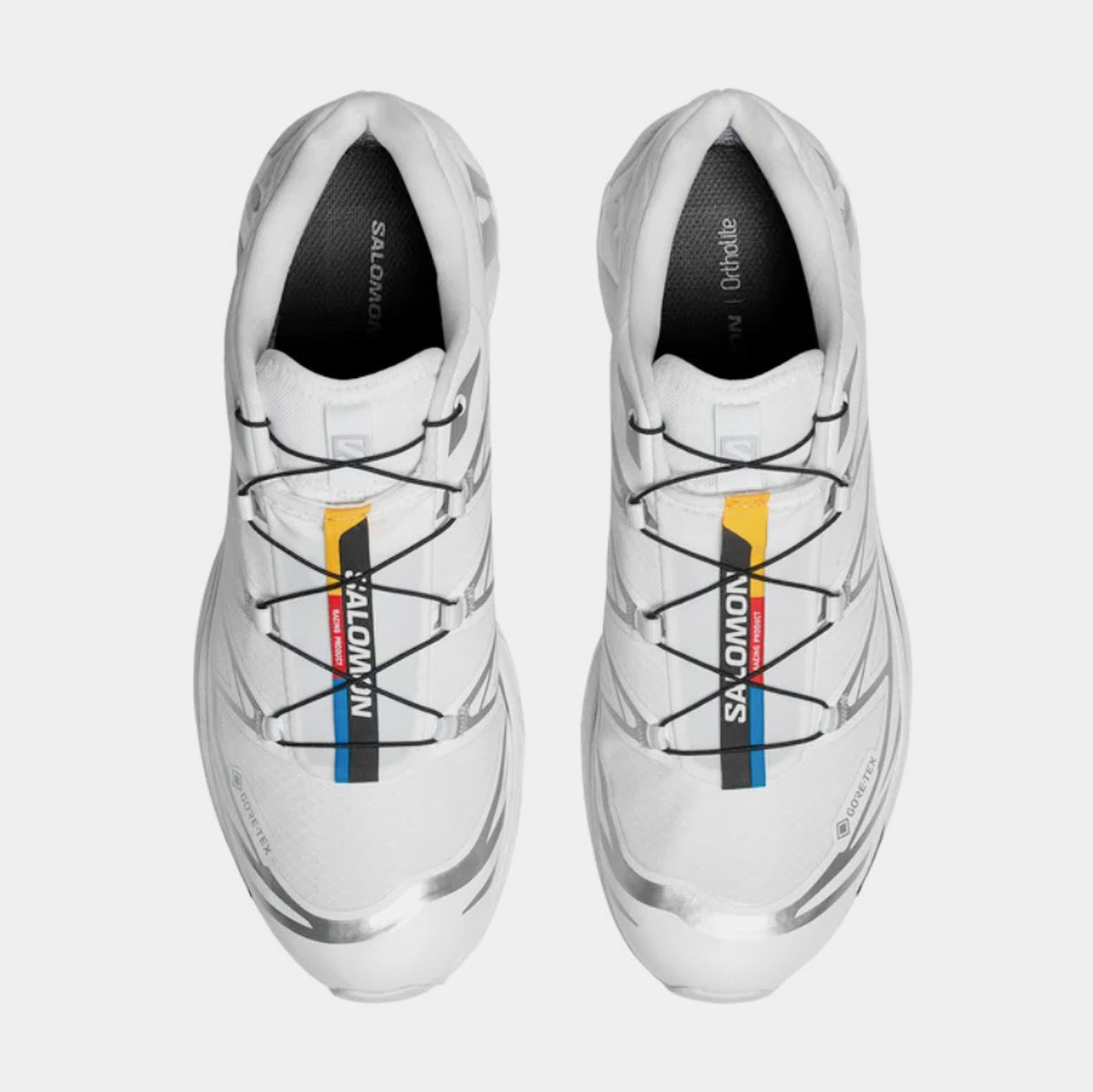 Exclusive XT-6 GORE-TEX Mens Running Shoes (White/White/Footwear Silver) — 4 — Side View