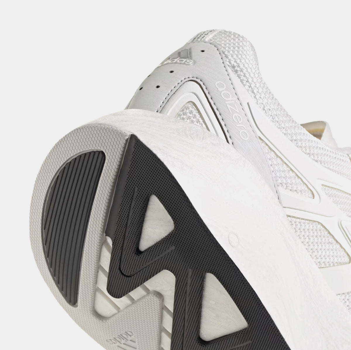 Exclusive Adizero Aruku Mens Running Shoes (Crystal White/White) — 4 — Back View