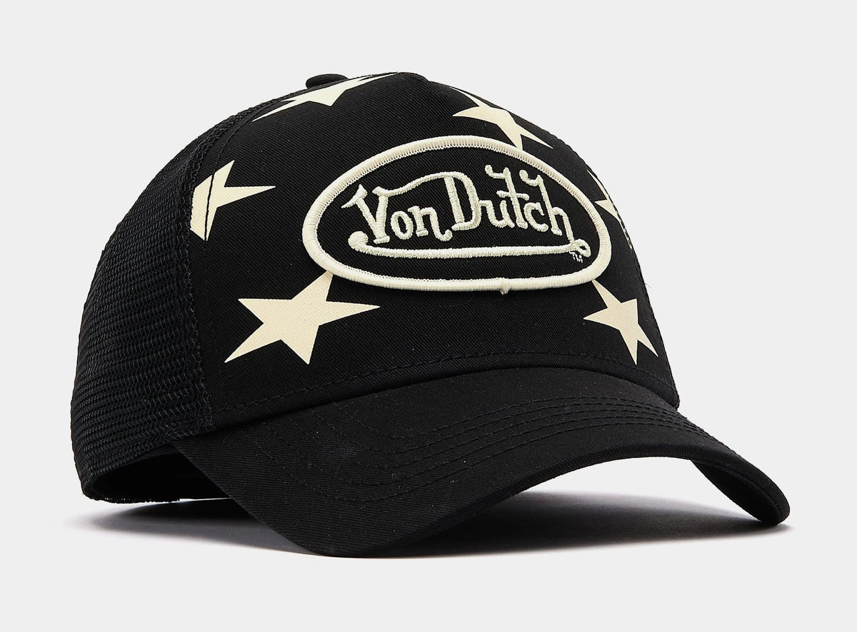 Exclusive Americana Trucker Mens Hat (Black/White) — OS — Side View