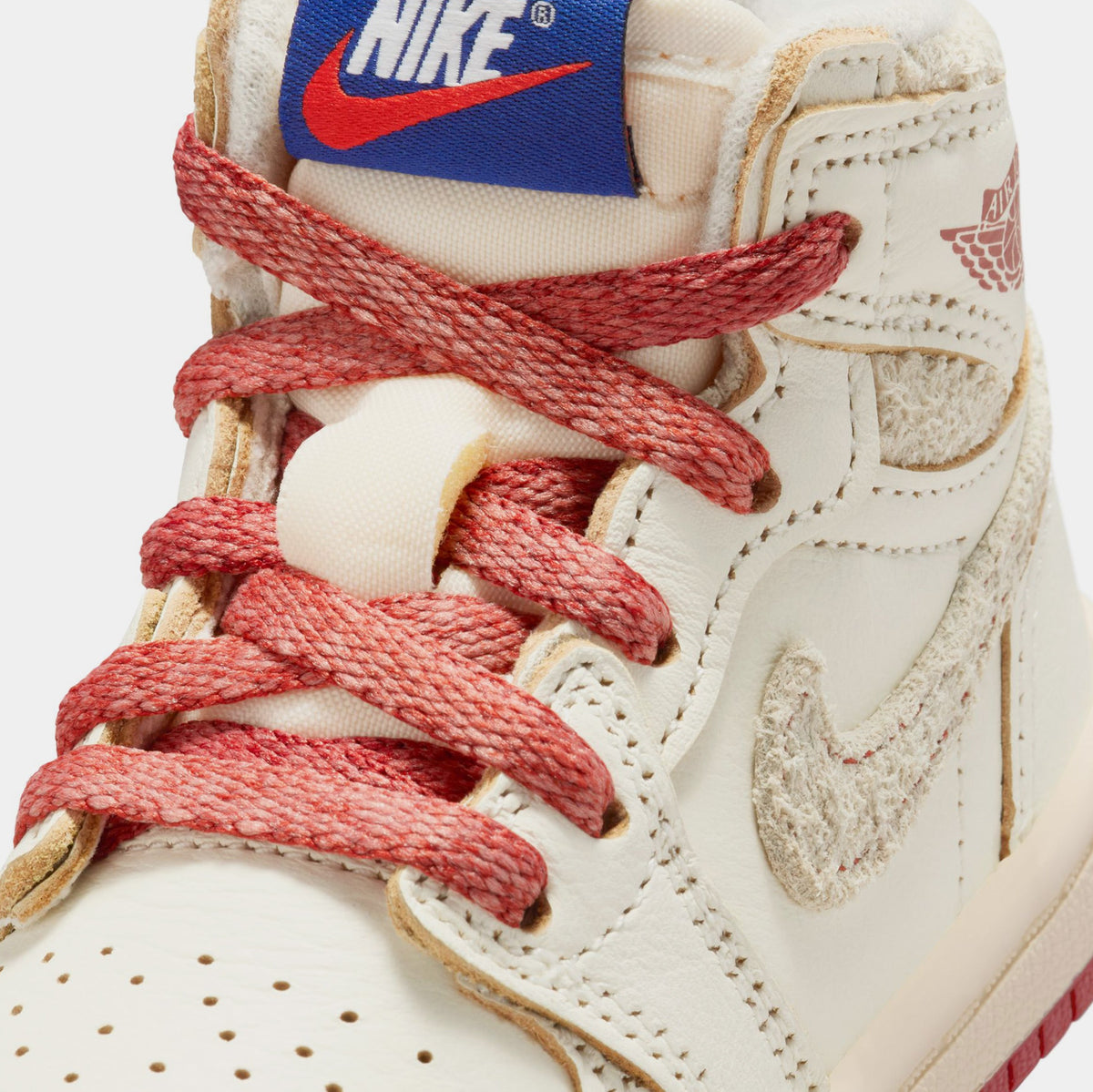 Exclusive Air Jordan 1 Retro High OG Rare Air Cinnabar Infant Toddler Lifestyle Shoes (Sail/Cinnabar/Light Bone) — 2C — Side View