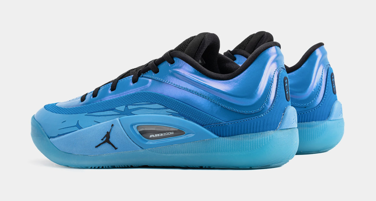 Exclusive Zion 4 Iridescence Mens Basketball Shoes (Light Photo Blue/Coast/Black/Blue Gaze) — 8 — Detail View