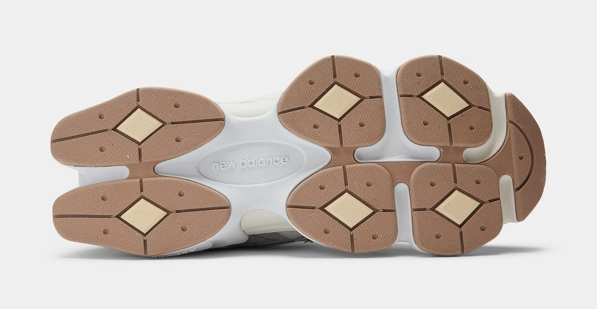 Exclusive 9060 Mens Lifestyle Shoes (Grey/Beige) — 4 — Top View
