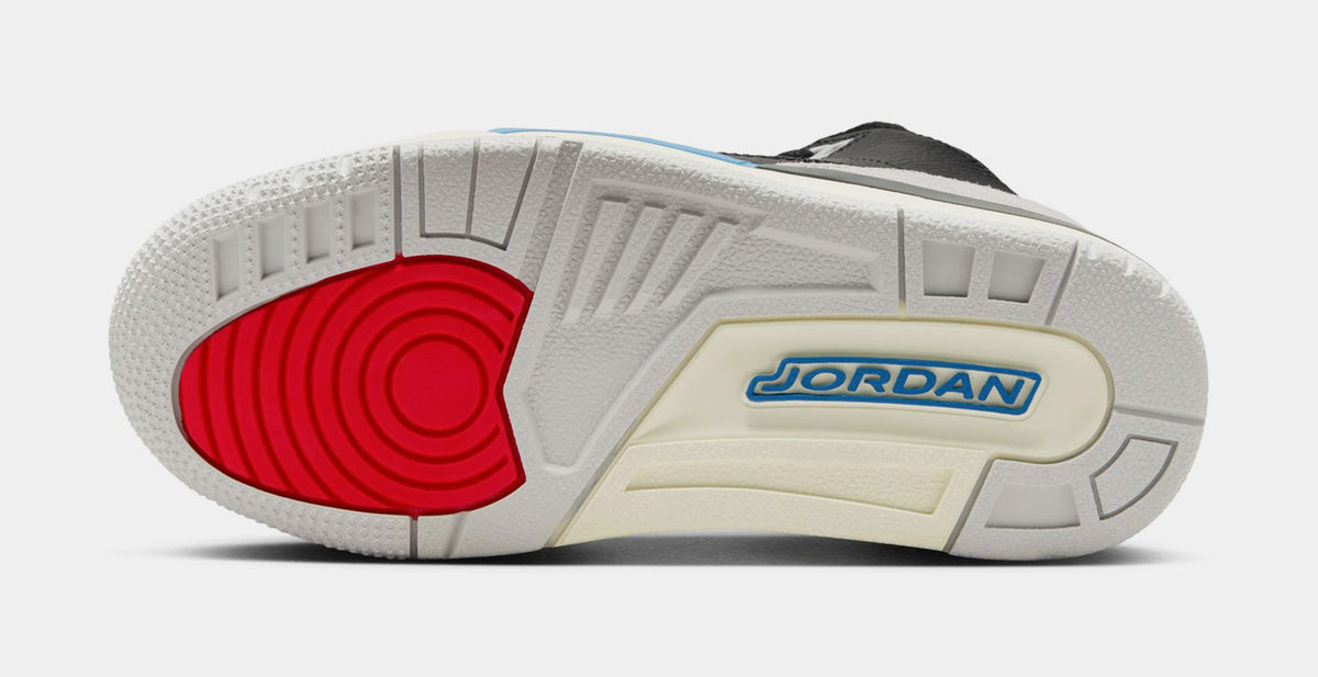 Exclusive Air Jordan 3 Retro OG Rare Air Preschool Lifestyle Shoes (Black/Chile Red/Neutral Grey/Military Blue/Coconut Milk) Free Shipping — 10.5C — Top View
